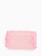 Косметичка женская DOT, с рисунком, сетка, на молнии, розовая - Фото 6