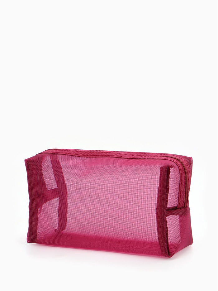 Косметичка женская Classic, полупрозрачная, на молнии, бордовая - Фото 1