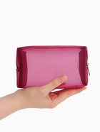 Косметичка женская Classic, полупрозрачная, на молнии, бордовая - Фото 2