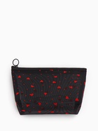 Косметичка дор Сердца, сетка 17*6,5*13,5, отд на молнии, черный - фото 61614990