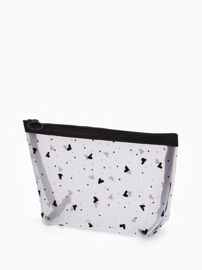 Косметичка женская Little love, с рисунком, на молнии, белая