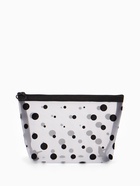 Косметичка DOTs, с рисунком, сетка, на молнии, белая - Фото 3