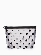 Косметичка DOTs, с рисунком, сетка, на молнии, белая - Фото 6