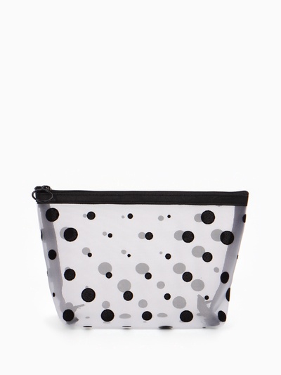 Косметичка DOTs, с рисунком, сетка, на молнии, белая