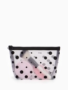 Косметичка DOTs, с рисунком, сетка, на молнии, белая - Фото 7