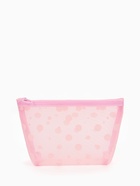 Косметичка DOTs, с рисунком, сетка, на молнии, розовая - Фото 2