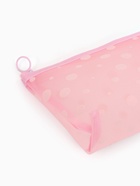 Косметичка DOTs, с рисунком, сетка, на молнии, розовая - Фото 4