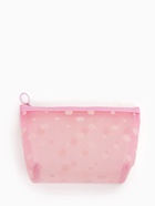 Косметичка DOTs, с рисунком, сетка, на молнии, розовая - Фото 6