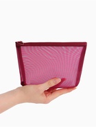 Косметичка Classic, сетка, на молнии, бордовая - Фото 2