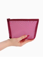 Косметичка Classic, сетка, на молнии, бордовая - Фото 4