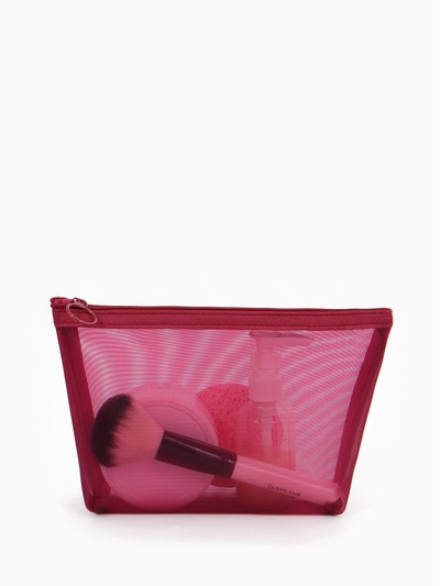 Косметичка Classic, сетка, на молнии, бордовая