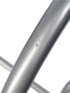 УЦЕНКА Табурет барный "Высокий" со спинкой, Серебристый металлик/Молочный - Фото 3