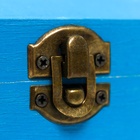 УЦЕНКА Шкатулка дерево "Сундучок" синяя 8х8х12 см - Фото 3