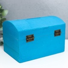 УЦЕНКА Шкатулка дерево "Сундучок" синяя 8х8х12 см - Фото 4