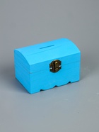 УЦЕНКА Шкатулка дерево "Сундучок" синяя 8х8х12 см - Фото 5