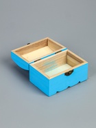 УЦЕНКА Шкатулка дерево "Сундучок" синяя 8х8х12 см - Фото 6