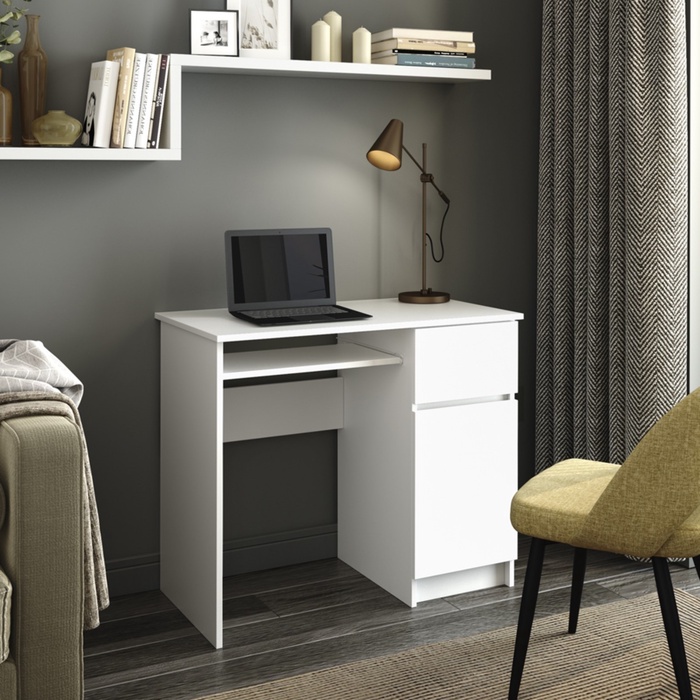 УЦЕНКА Стол письменный Мадера, 900×500×770, Белый (правый угол) - Фото 1