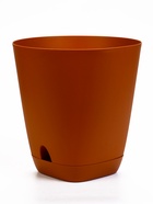 Горшок для цветов «Гранд», 15 л, d=29.5 см, h=31 см, пластиковый, с прикорневым поливом, коричневый - фото 60980281