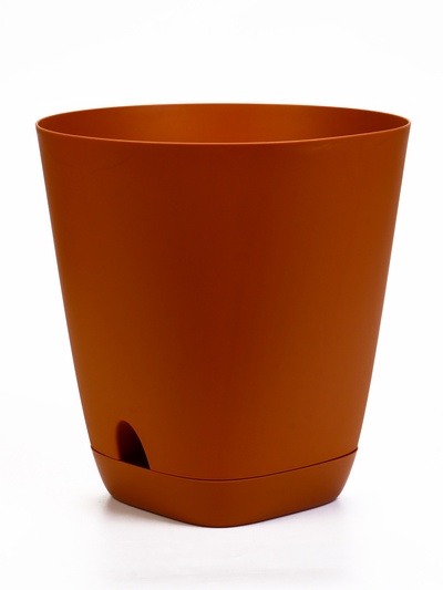 Горшок для цветов «Гранд», 15 л, d=29.5 см, h=31 см, пластиковый, с прикорневым поливом, коричневый