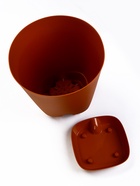 Горшок для цветов «Гранд», 15 л, d=29.5 см, h=31 см, пластиковый, с прикорневым поливом, коричневый - фото 60980285