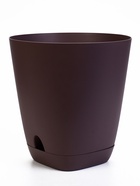 Горшок для цветов «Гранд», 15 л, d=29.5 см, h=31 см, пластиковый, с прикорневым поливом, фиолетовый - фото 60980295