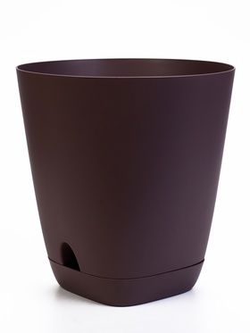 Горшок для цветов «Гранд», 15 л, d=29.5 см, h=31 см, пластиковый, с прикорневым поливом, фиолетовый
