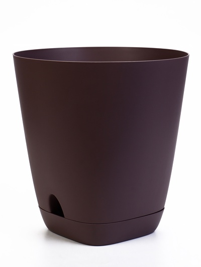 Горшок для цветов «Гранд», 15 л, d=29.5 см, h=31 см, пластиковый, с прикорневым поливом, фиолетовый