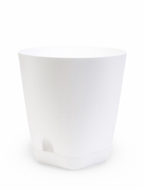 Горшок для цветов «Гранд», 4 л, d=19 см, h=20 см, пластиковый, с прикорневым поливом, белый