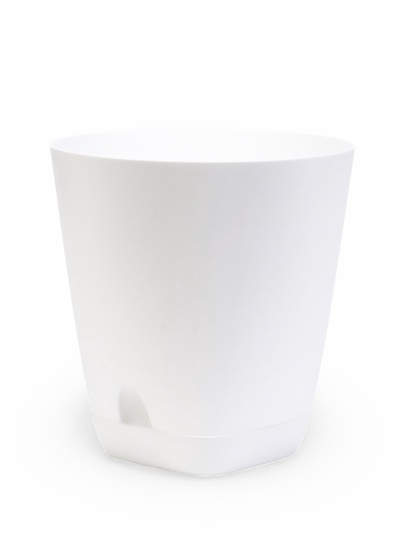 Горшок для цветов «Гранд», 4 л, d=19 см, h=20 см, пластиковый, с прикорневым поливом, белый