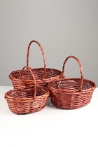 УЦЕНКА Набор 3 шт. корзин плетеных 38×30×14 см, 33×25×12 см, 28×20×11 см, ручка h=21/18/14 см - Фото 1