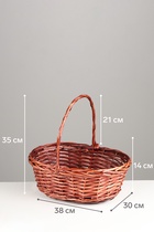 УЦЕНКА Набор 3 шт. корзин плетеных 38×30×14 см, 33×25×12 см, 28×20×11 см, ручка h=21/18/14 см - Фото 3