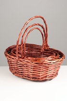 УЦЕНКА Набор 3 шт. корзин плетеных 38×30×14 см, 33×25×12 см, 28×20×11 см, ручка h=21/18/14 см - Фото 6