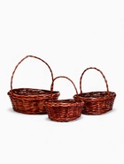 УЦЕНКА Набор 3 шт. корзин плетеных 38×30×14 см, 33×25×12 см, 28×20×11 см, ручка h=21/18/14 см - Фото 9