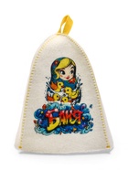 Шапка для бани и сауны «Матрёшка с уточками», полиэфир, шерсть, белая - фото 61615080