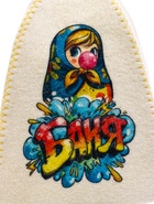 Шапка для бани и сауны «Матрешка бабл-гам», полиэфир, шерсть, белая - фото 61615087