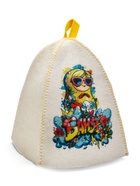 Шапка для бани и сауны «Матрешка в очках», полиэфир, шерсть, белая - фото 809344526