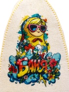 Шапка для бани с принтом "Матрешка в очках", белая - фото 61615099