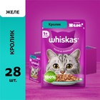 Влажный корм Whiskas для кошек, желе кролик, 75 г (комплект 28 шт) - фото 61951987
