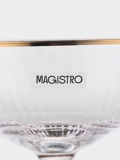 Набор бокалов для коктейлей Magistro «Орион», 270 мл, 6 шт., 15×11.2 см, стекло, с золотой отводкой, прозрачный