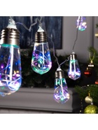 УЦЕНКА Гирлянда «Нить» 3 м с насадками «Лампа», IP20, прозрачная нить, 80 LED, свечение мульти, 8 режимов, 220 В - Фото 6