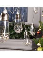 УЦЕНКА Гирлянда «Нить» 3 м с насадками «Лампа», IP20, прозрачная нить, 80 LED, свечение мульти, 8 режимов, 220 В - Фото 7