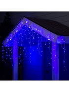 УЦЕНКА Гирлянда «Бахрома» 3×0.6 м, IP44, УМС, белая нить, 160 LED, свечение синее, 220 В - Фото 6