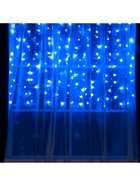 УЦЕНКА Гирлянда «Занавес» 1.5×1 м, IP20, прозрачная нить, 180 LED, свечение синее, 8 режимов, 220 В - Фото 7