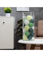 УЦЕНКА Гирлянда «Нить» 5 м с насадками «Клубки бело-зелёные», IP20, прозрачная нить, 20 LED, свечение тёплое белое, 220 В - Фото 9