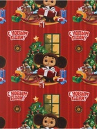 Бумага упаковочная глянцевая «С Новым годом», 70?100 см, Чебурашка (комплект 10 шт) - фото 60980320