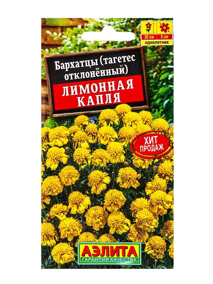 Семена цветов Бархатцы «Лимонная капля» отклоненные, 0.3 г - Фото 1