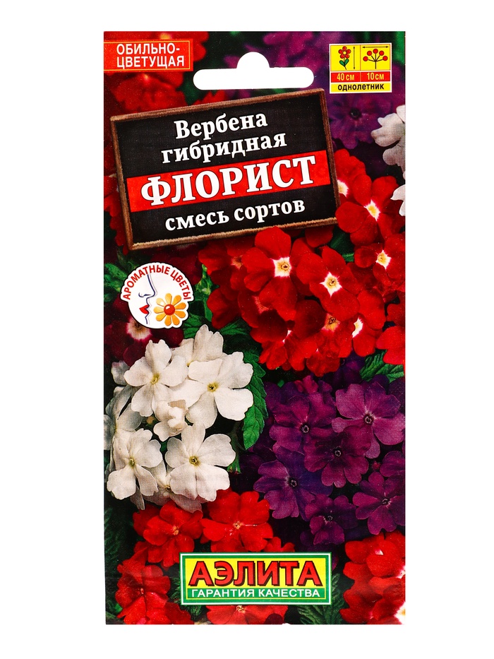 Семена цветов Вербена Флорист, смесь сортов , Ц/П,40 шт. - Фото 1