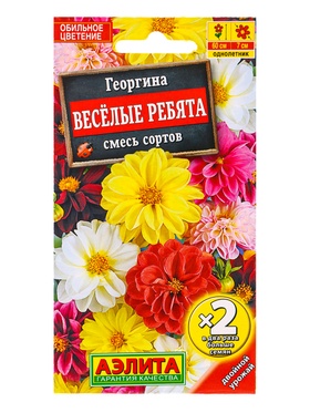 Семена цветов Георгина «Весёлые ребята», смесь сортов,0.6 г