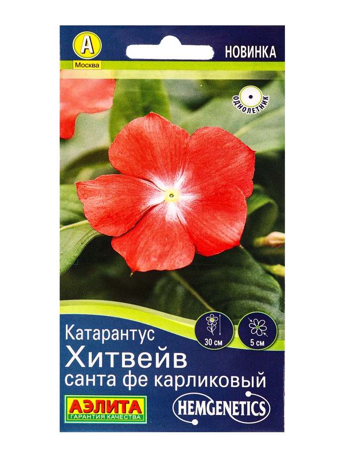 Семена цветов Катарантус Хитвейв санта фе карликовый  Спецсерия Hem Genetics, Ц/П,5 шт. - Фото 1
