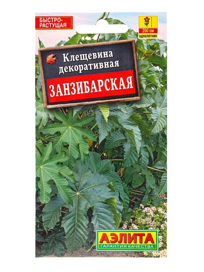 Семена Клещевина «Занзибарская», 2 г, «АЭЛИТА» - Фото 1